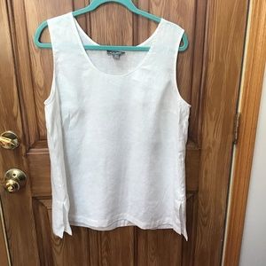 Go Silk sleeveless 100% linen shirt. Size XL